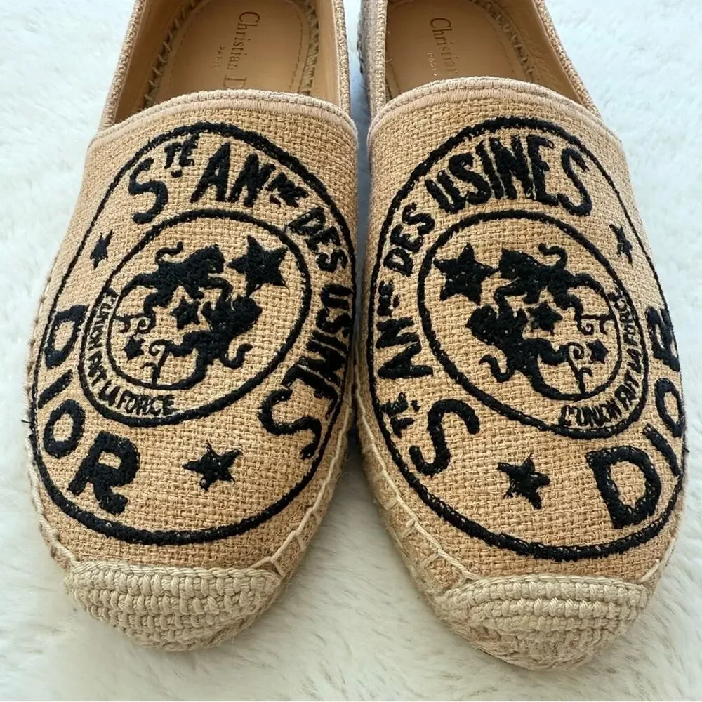 NEW!! Christian Dior Granville Beige Union Espadrilles size 40 EU Retail 850$